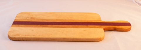 Maple, Cherry, & Purple Heart Cheese Board w/Handle